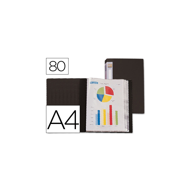 Carpeta liderpapel personaliza 31765 80 fundas polipropileno din a4 negra lomo personalizable