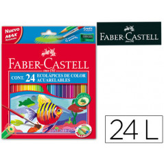 Lapices de colores faber-castell acuarelables caja de 24 colores surtidos