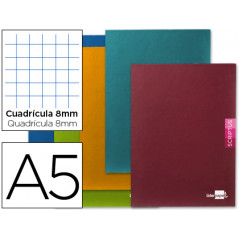 Libreta liderpapel scriptus a5 48 hojas 90g/m2 cuadro 8mm con margen