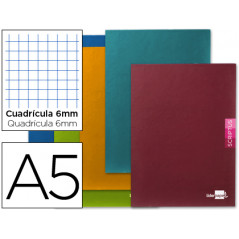 Libreta liderpapel scriptus a5 48 hojas 90g/m2 cuadro 6mm con margen