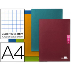 Libreta liderpapel scriptus a4 48 hojas 90g/m2 cuadro 8mm conmargen