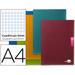 Libreta liderpapel scriptus a4 48 hojas 90g/m2 cuadro 6mm con margen