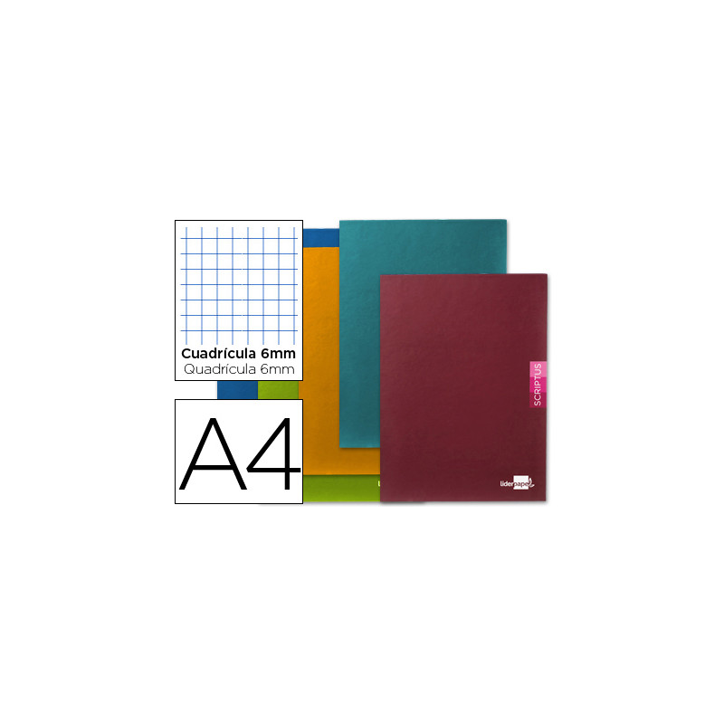 Libreta liderpapel scriptus a4 48 hojas 90gr cuadro 6mm co n margen