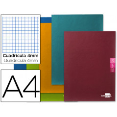 Libreta liderpapel scriptus a4 48 hojas 90g/m2 cuadro 4mm con margen
