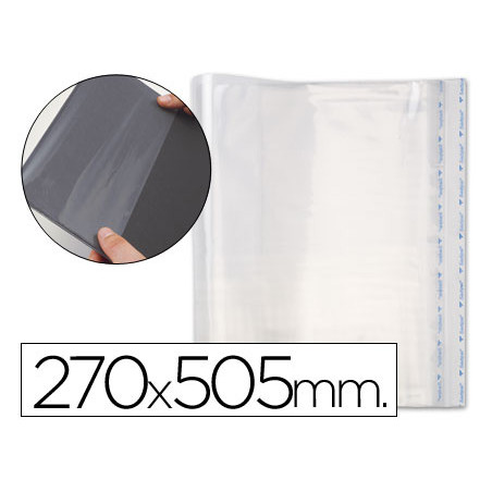 Forralibro pp ajustable adhesivo 270x505 mm -blister