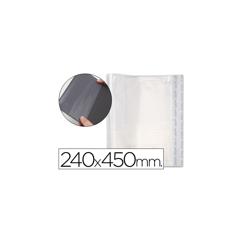 Forralibro pp ajustable adhesivo 240x450mm -blister
