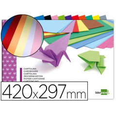 Bloc trabajos manuales liderpa pel cartulina 297x420mm 10 hojas colores surtidos