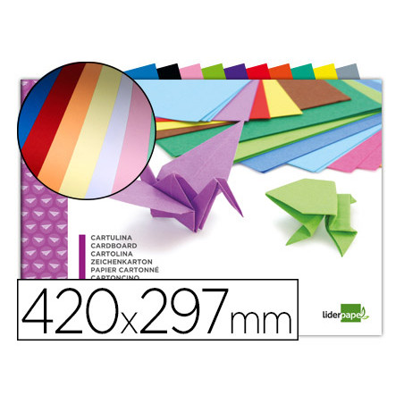 Bloc trabajos manuales liderpa pel cartulina 297x420mm 10 hojas colores surtidos
