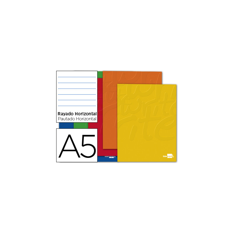 Libreta liderpapel smart a5 80 hojas 60gr horizontal con doble margen colores surtidos tapa blanda