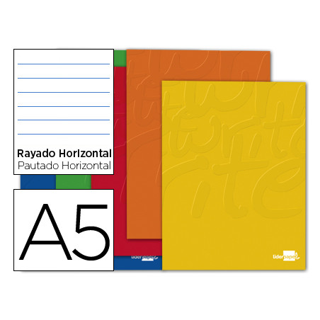 Libreta liderpapel smart a5 80 hojas 60g/m2 horizontal con doble margen