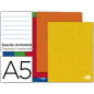 Libreta liderpapel smart a5 80 hojas 60gr horizontal con doble margen colores surtidos tapa blanda