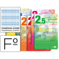 Cuaderno espiral liderpapel folio pautaguia tapa blanda 80h 75gr cuadro pautado 2,5mm con margen colores surtidos
