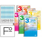 Cuaderno espiral liderpapel folio pautaguia tapa blanda 80h 75gr cuadro pautado 3mm co n margen colores surtidos