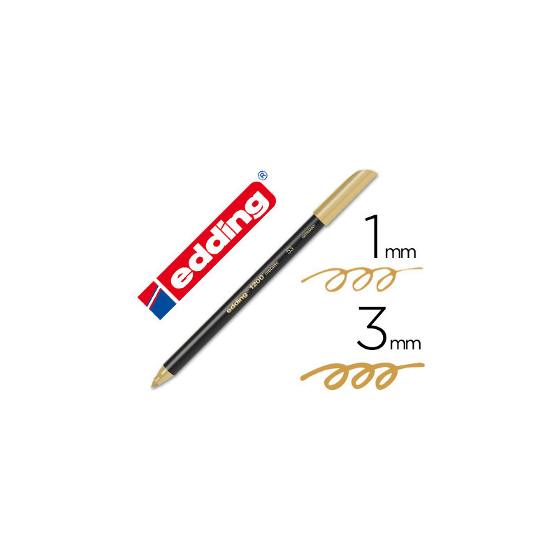 Rotulador edding punta fibra 1200 oro n. 53 -punta redonda 1-3 mm