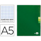 Libreta liderpapel scriptus a5 48 hojas 90gr cuadro 4mm con margen color verde