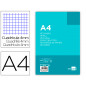 Recambio liderpapel a4 100 hojas 75gr cuadro 4mm con margen 4 taladros