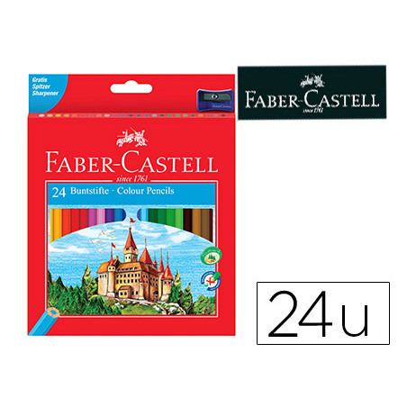 Lapices de colores faber-castell c/ 24 colores hexagonal madera reforestada