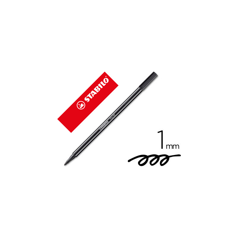 Rotulador stabilo acuarelable pen 68 negro punta gruesa 1mm