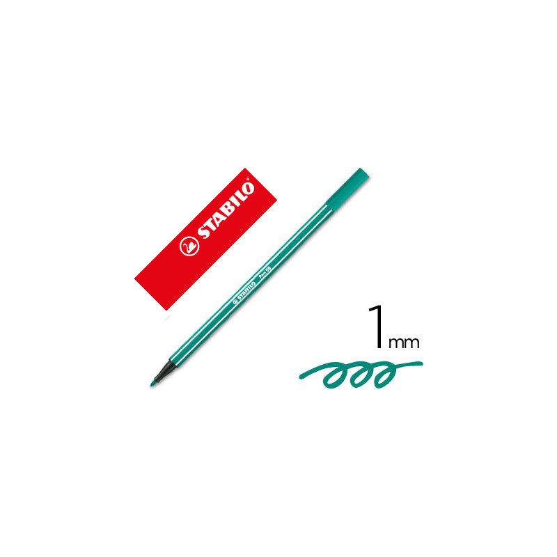 Rotulador stabilo acuarelable pen 68 verde esmeralda punta gruesa 1mm