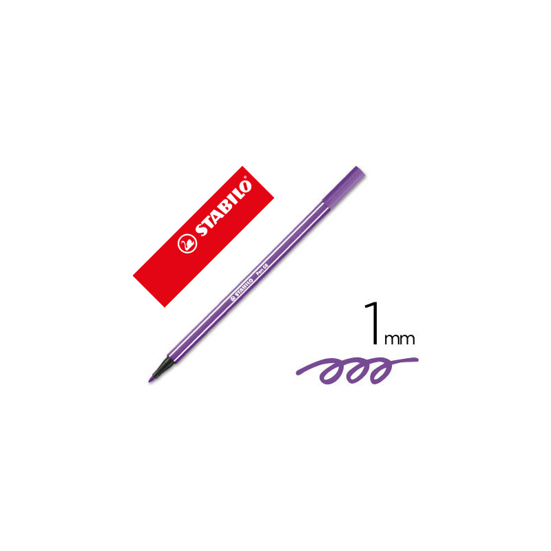 Rotulador stabilo acuarelable pen 68 violeta punta gruesa 1mm