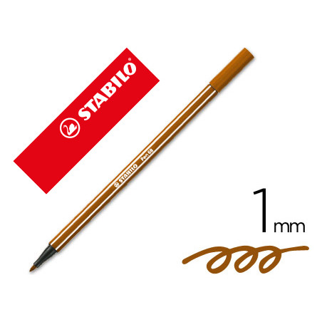 Rotulador stabilo acuarelable pen 68 marron punta gruesa 1mm