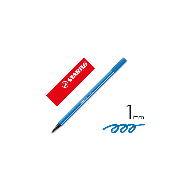 Rotulador stabilo acuarelable pen 68 azul marino punta gruesa 1mm
