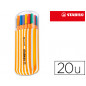 Rotulador stabilo punta de fibra point 88 zebrui estuche de 20 unidades colores surtidos