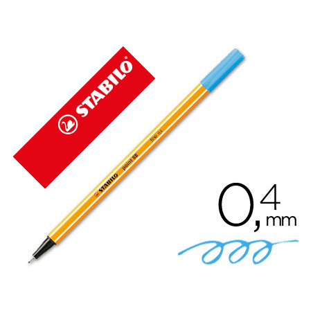 Rotulador stabilo punta de fibra point 88 azul celeste 0,4 mm
