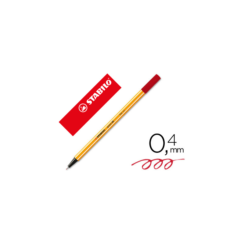 Rotulador stabilo punta de fib ra point 88 carmin punta fina 0,4mm