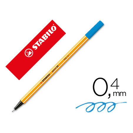 Rotulador stabilo punta de fib ra point 88 azul ultramar punta fina 0,4mm