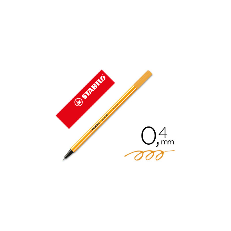 Rotulador stabilo punta de fib ra point 88 albaricoque punta fina 0,4mm