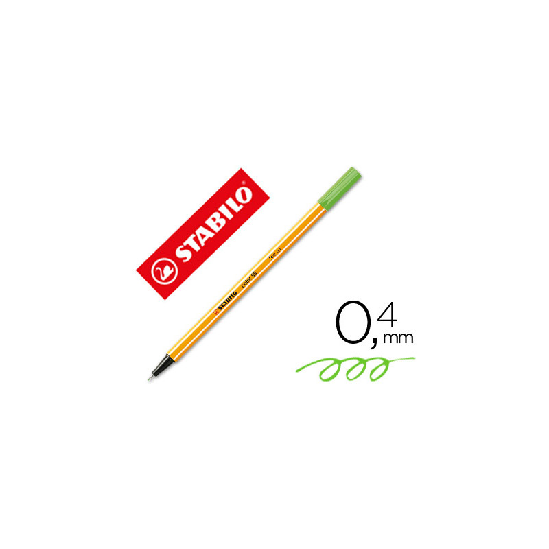 Rotulador stabilo punta de fib ra point 88 verde hielo punta fina 0,4mm