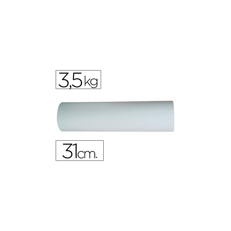 Papel blanco bobina ancho 31 cm longitud 250 mt gramaje 50 gr peso 3,5 kg
