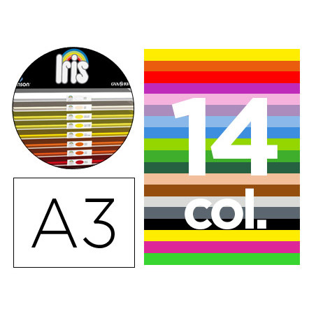 Cartulina guarro a-3 29,7x42 cms contenido \\\"b\\\" colores surtidos 185 grs