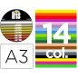 Cartulina guarro a-3 29,7x42 cm contenido    "b   " colores surtidos 185 grs