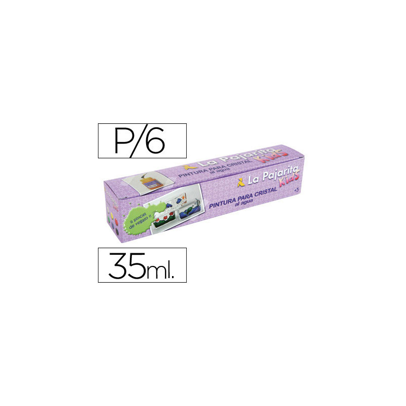 Pintura laca cristal la pajarita kids 35 ml caja de 6 unidades colores surtidos + pincel Pintura laca cristal la pajarita kids 35 ml caja de 6 unidades colores surtidos + pincel