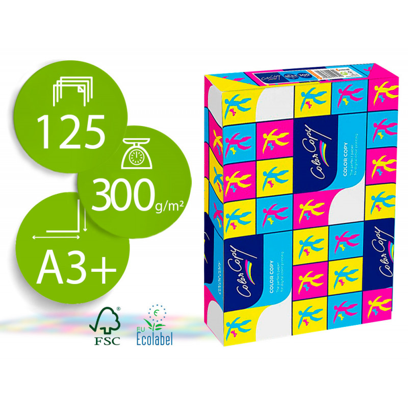 Papel fotocopiadora color copy 320x450 mm sra3 300 gr paquete de 125 hojas