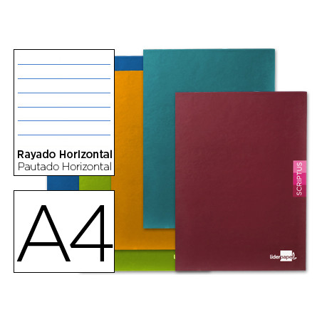 Libreta liderpapel scriptus a4 48 hojas 90g/m2 horizontal con margen