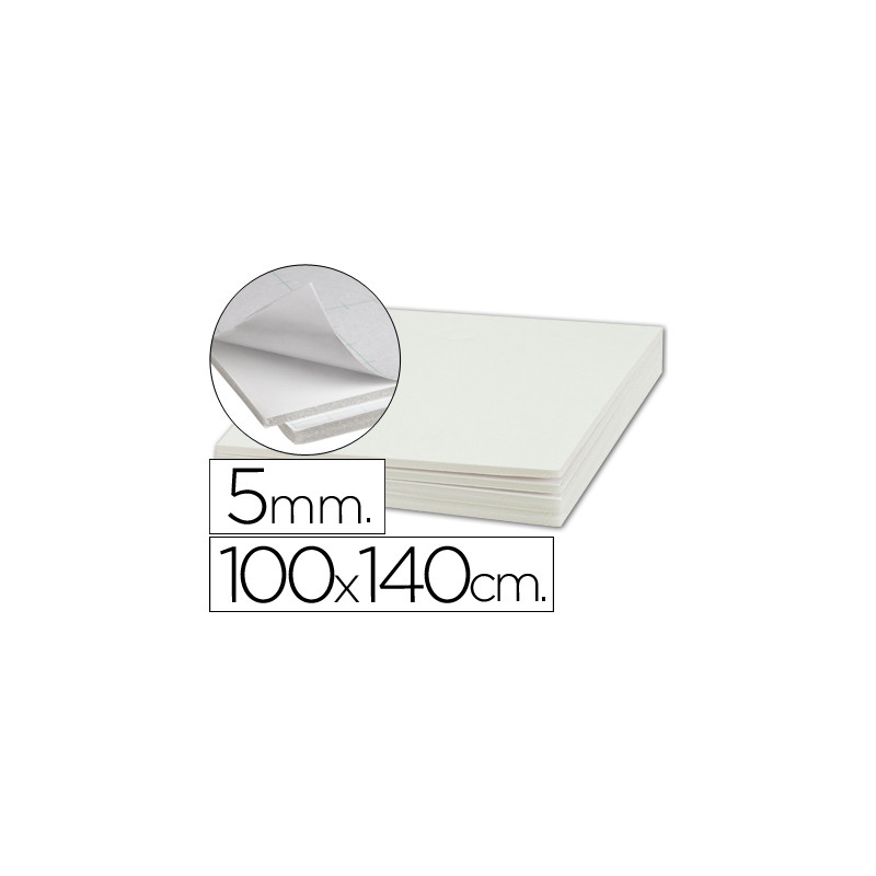 Carton pluma liderpapel blanco adhesivo 1 cara 100x140 cm espesor 5 mm