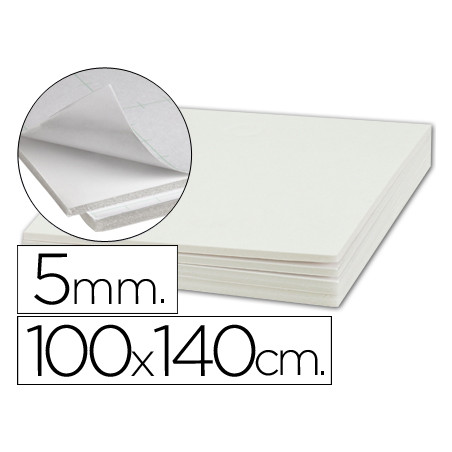 Carton pluma liderpapel blanco adhesivo 1 cara 100x140 cm espesor 5 mm