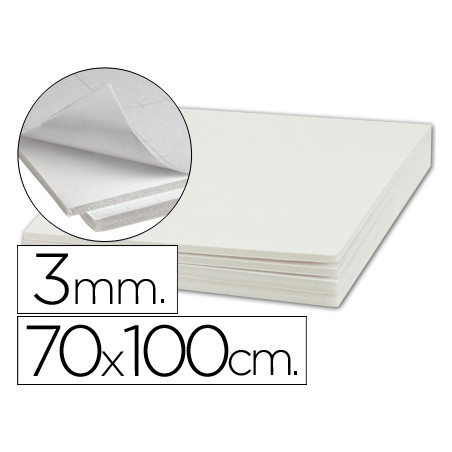 Carton pluma liderpapel adhesivo 1 cara 70x100 cm espesor 3 mm