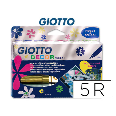 Rotulador giotto decor metal caja de 5 rotuladores
