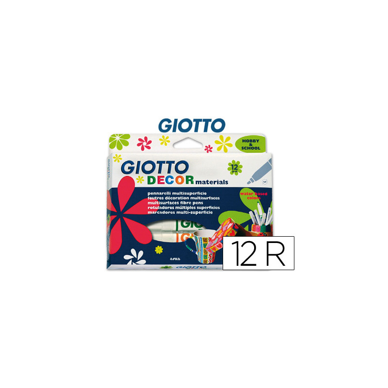 Rotulador giotto decor materials caja de 12 unidades colores surtidos