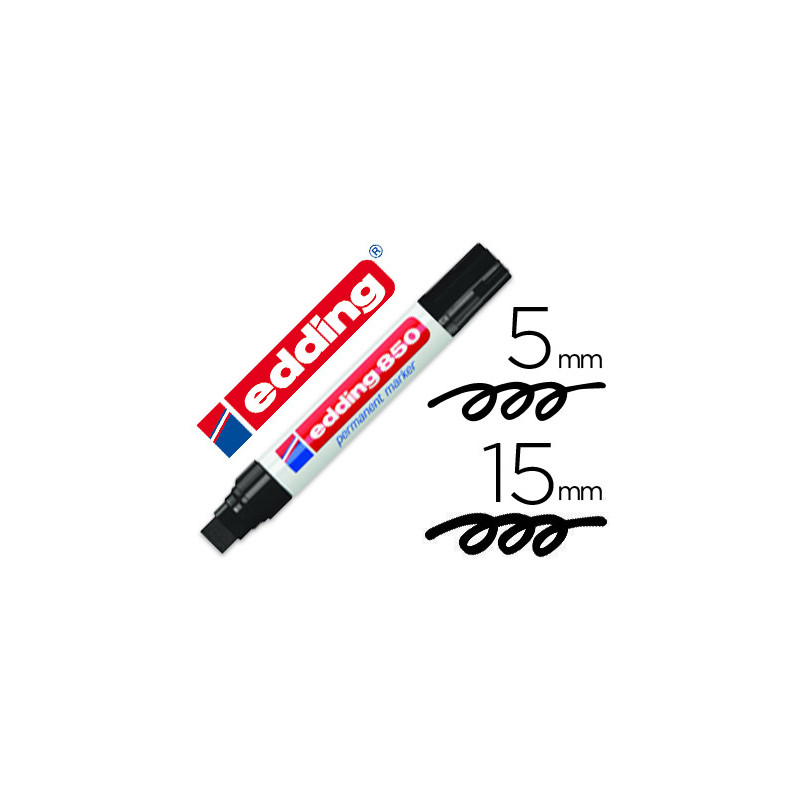 Rotulador edding marcador permanente 850 negro punta biselada 5-15 mm recargable