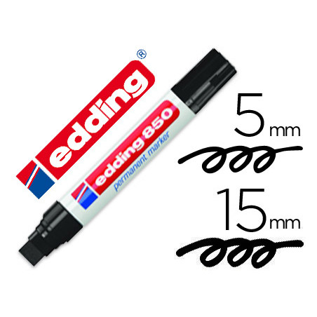 Rotulador edding marcador permanente 850 negro punta biselada 5-15 mm recargable