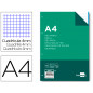 Recambio liderpapel a4 100 hojas 100g/m2 cuadro 4mm con margen 4 taladros