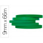Cinta adhesiva q-connect 66 mt x 9 mm verde para cerrar bolsas