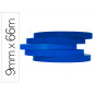 Cinta adhesiva q-connect 66 mt x 9 mm azul para cerrar bolsas