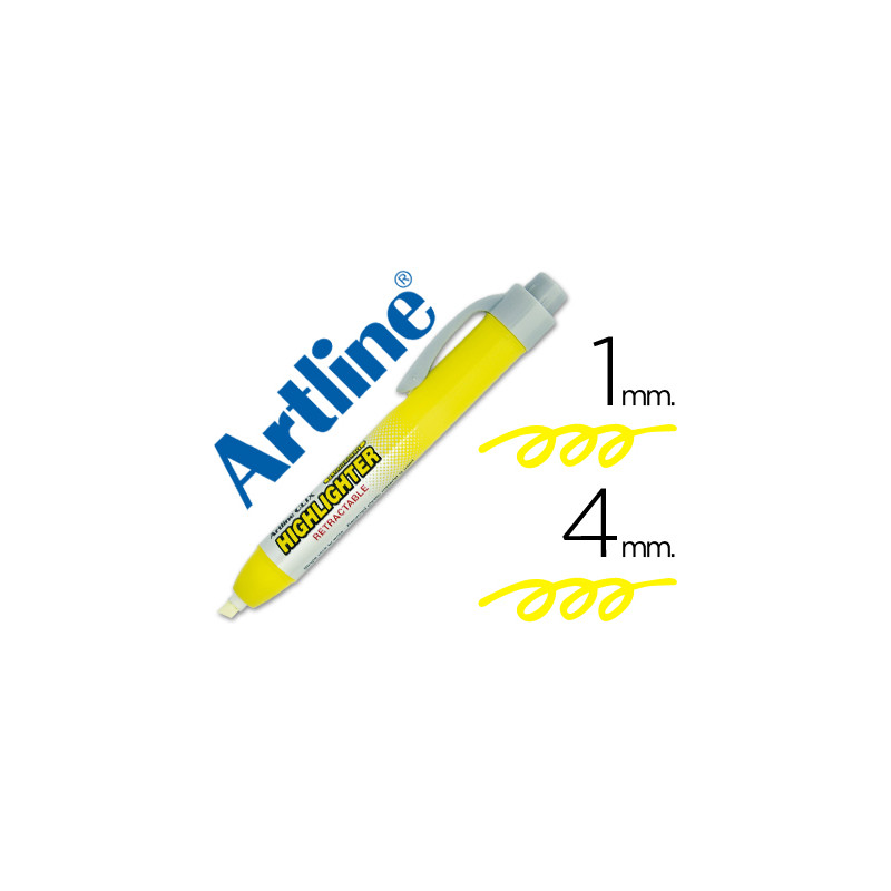 Rotulador artline clix fluorescente ek-63 amarillo punta biselada 4.00 mm