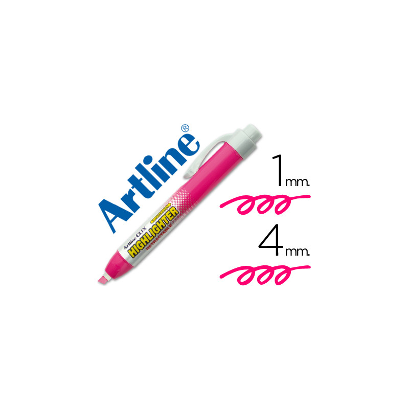 Rotulador artline clix fluorescente ek-63 rosa punta biselada 4 mm